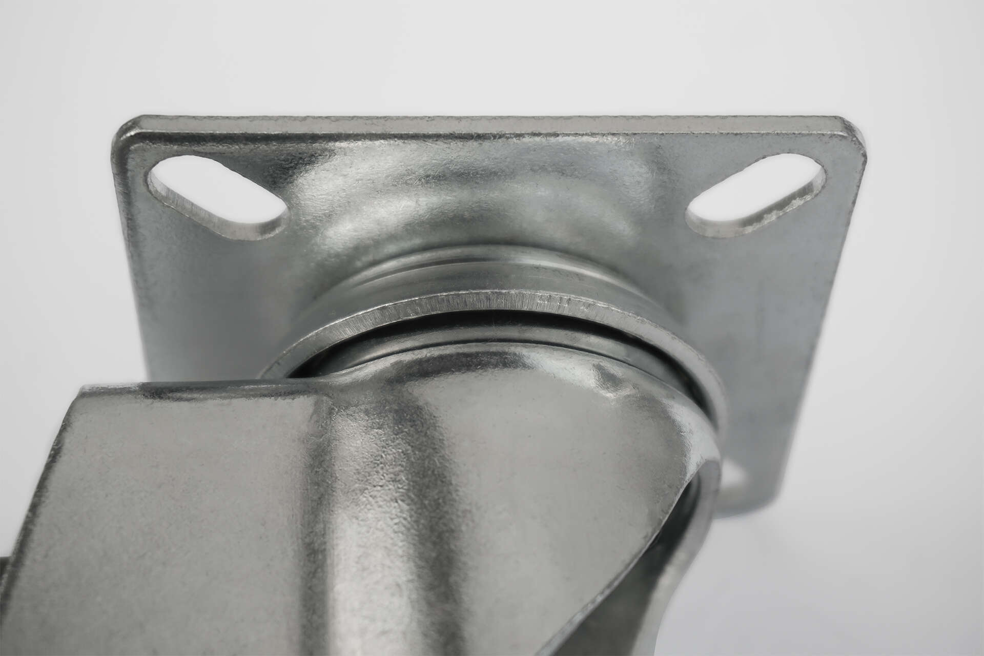 4x zestaw kołowy Ø 100 mm (2x skrętny, 2x skrętny z hamulcem), guma niebrudząca, łożysko ślizgowe | 3053/3054-100 - łożysko i płyta